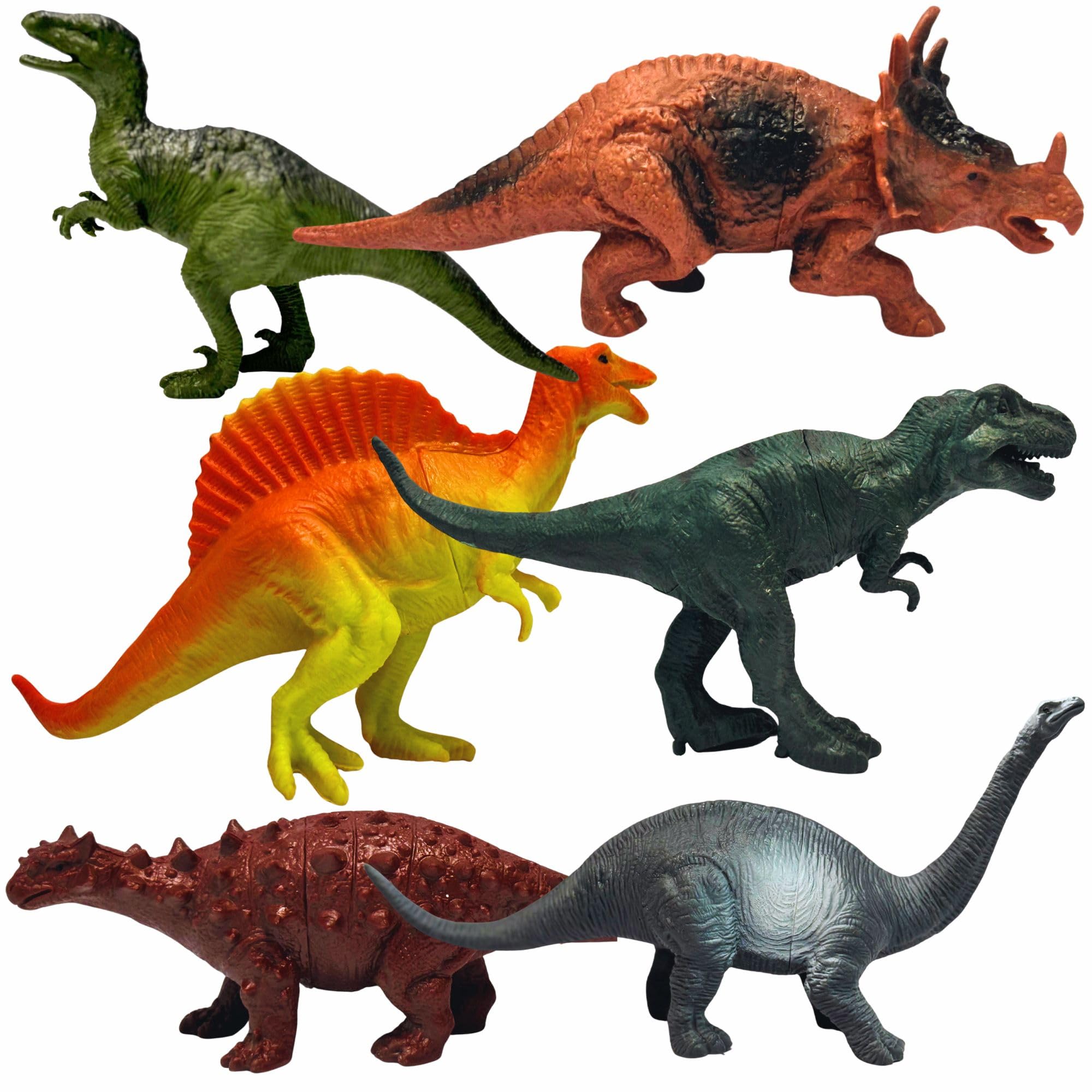 Mallexo Realistic Big Size Dinosaur Figure Toy Set for Kids 3+ | Set of 6PCs T-rex Prehistoric Dinosaurs Animal Playset Toys for Boys and Girls Birthday Gifts Dino Animals Action Figurine Decor Items-image-15