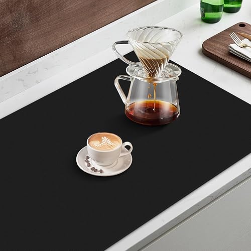 Miniatura 5 de WISELIFE Tapete de café súper absorbente para secar platos, accesorios de barra de café, combina con cafetera, cafetera, cafetera, tapete de secado