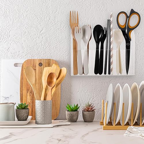 Miniatura 7 de TaoBary Paquete de 2 soportes acrílicos para control remoto, caja de almacenamiento transparente para montaje en pared, un solo compartimento,