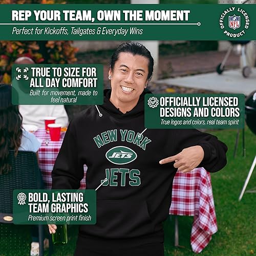 Miniatura 5 de Team Fan Apparel - Sudadera con capucha para adultos de NFL Gameday, mezcla de algodón y vellón de poliéster, abrígate y representa a tu