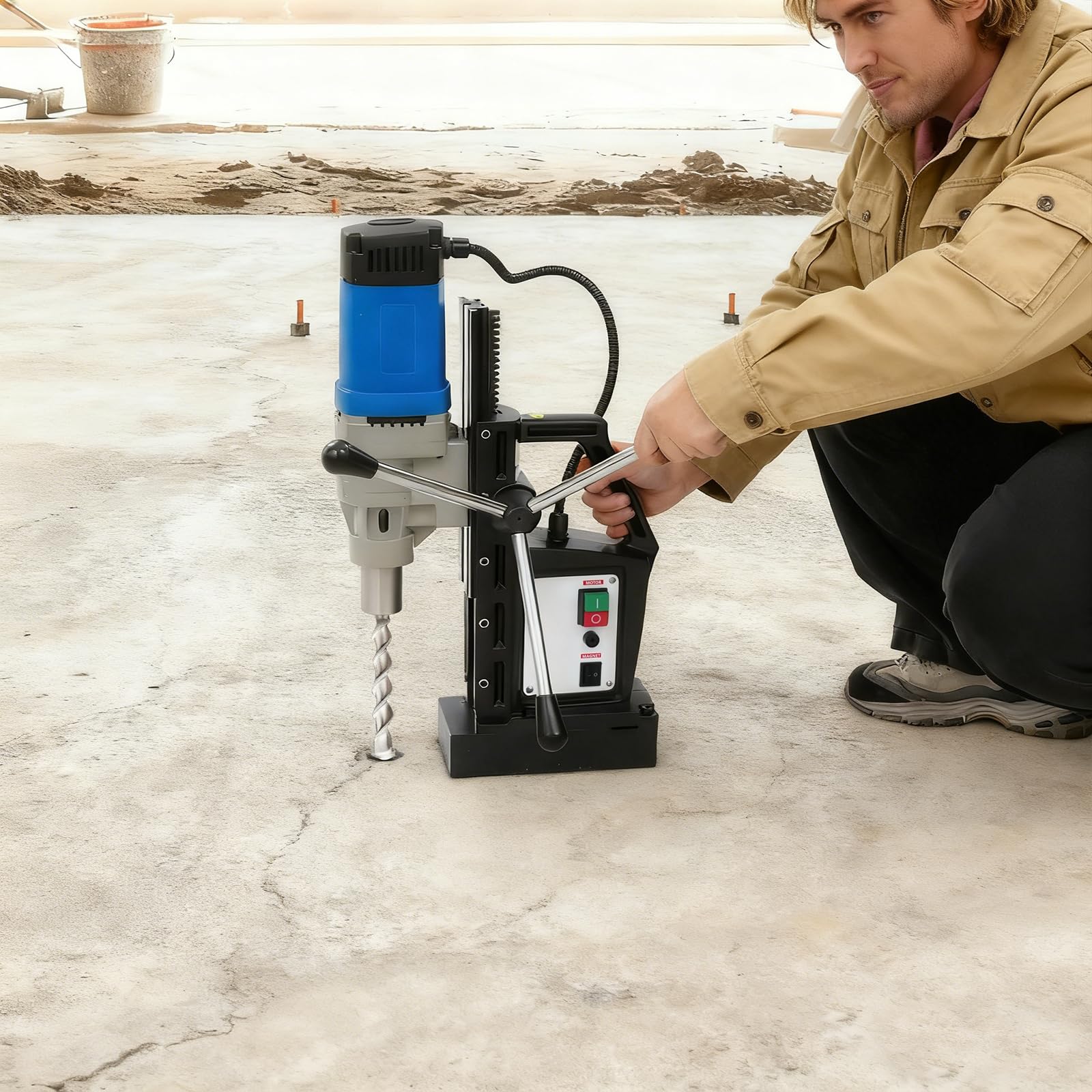 MT3 - Trapano magnetico da 1680 W, con nucleo magnetico, 1380 N, portatile, multiuso, professionale, trapano magnetico