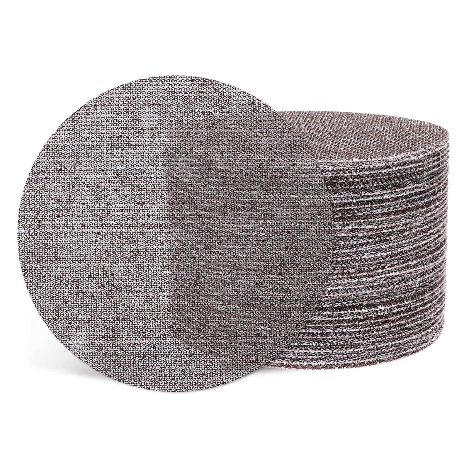 Kozelo 50 Pcs Grid Sanding Discs 152 mm 80 Grit Hook and Loop Orbital Sandpaper Suitable for Drywall Sander Wood Metal Furniture
