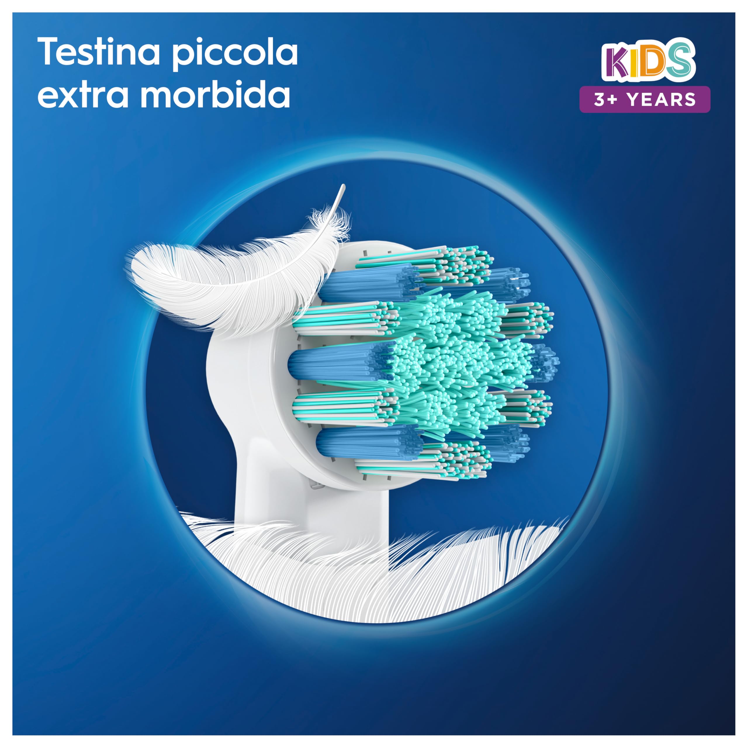Oral-B Kids 3+ Testine Spazzolino Elettrico Frozen, Confezione da 8 Testine di Ricambio per Spazzolino Elettrico Oral B, Delicato per i Bambini, con Setole Morbide