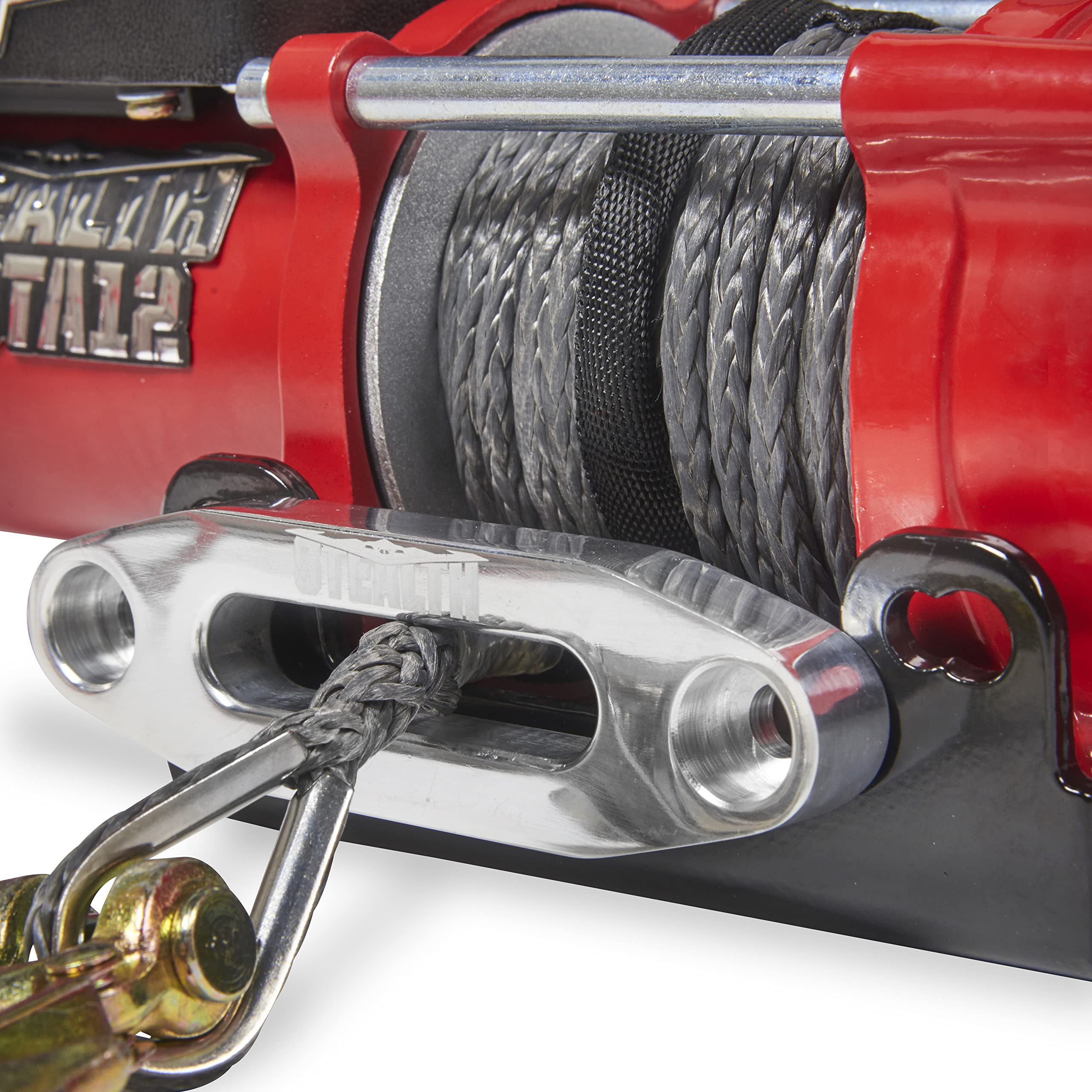 Stealth 3500lb 12v Kabellose Budget-Bergeseilwinde - Kraftvoller Wickelmotor - Vollstahl-Getriebe - Schwere Solenoid, Montageplatte, Drahtlose Fernbedienungen - Benutzerfreundlich - Synthetikseil