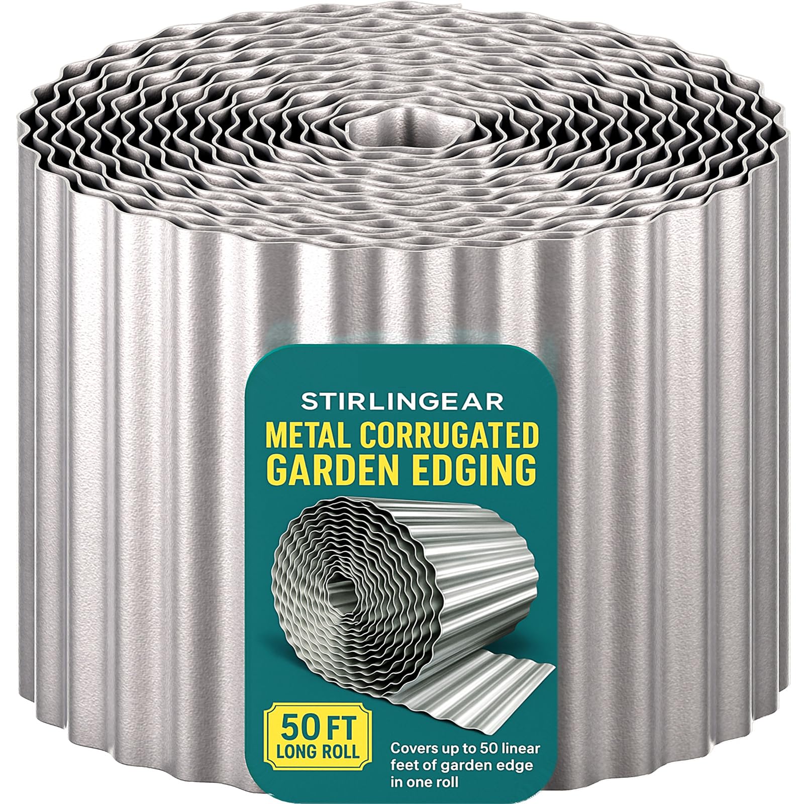 STIRLINGEAR 50FT Galvanized Steel Corrugated Metal Landscape Edging