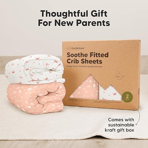 Miniatura 9 de KeaBabies Paquete de 2 sábanas orgánicas para cuna para niños, niñas, sábanas bajeras de jersey para cuna de bebé, sábanas de algodón transpirable