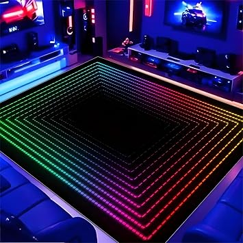 Illusion Rug for Living Room,60x110cm, 3D Geometric Red Green Gradient Soft Rugs, Cool Abstract Play Rugs for Children and Teenagers Room Decoration, Machine Washable Play Mat for Entrance