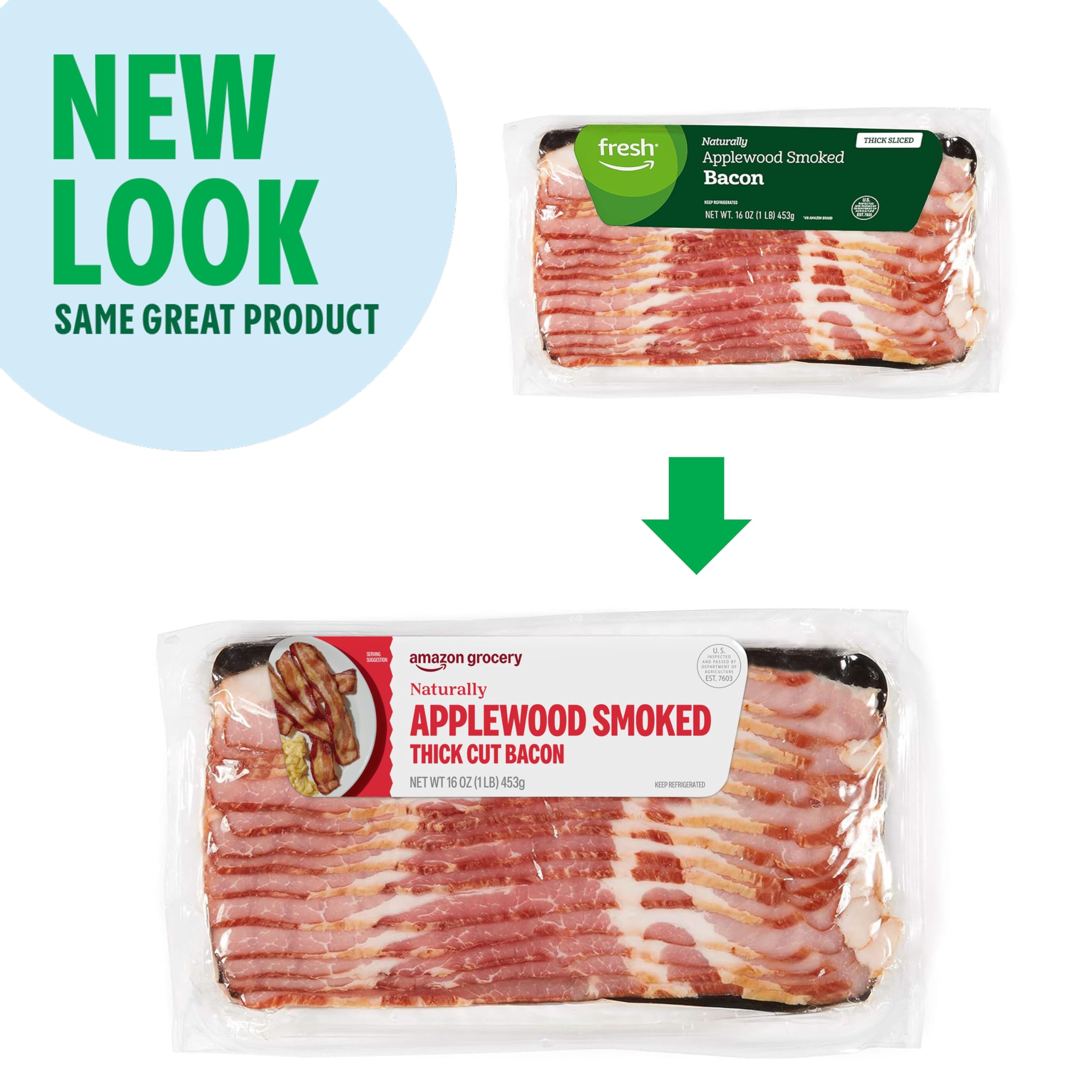 Amazon Grocery Naturally Applewood Smoked Thick Cut Bacon 16 Oz Previously Fresh Brand Packaging May Vary — view 3