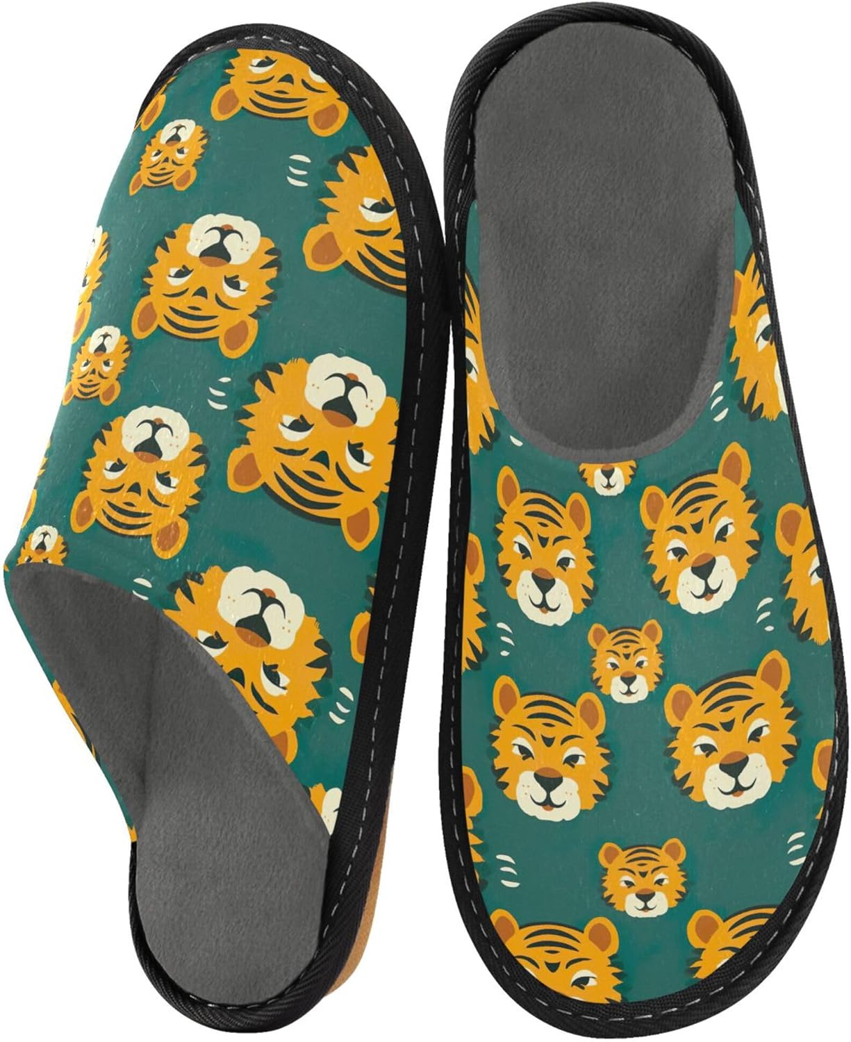Cute Tiger House Slippers – Cozy Fuzzy Slippers for Guests, Washable & Disposable, Perfect for Shoeless Home, Spa & Hotel Use A112241