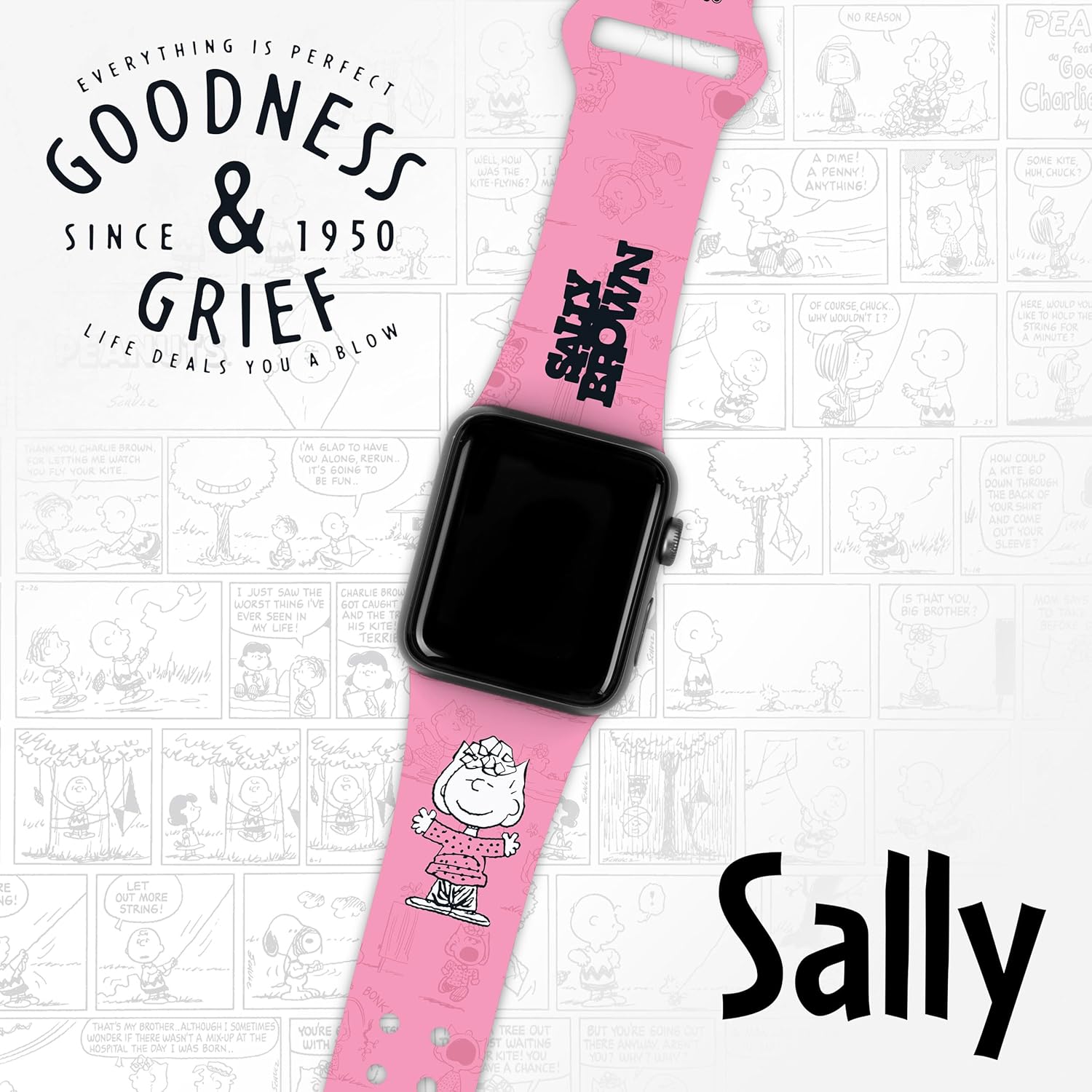 Peanuts Goodness & Grief HD Watch Band Compatible with Apple Watch