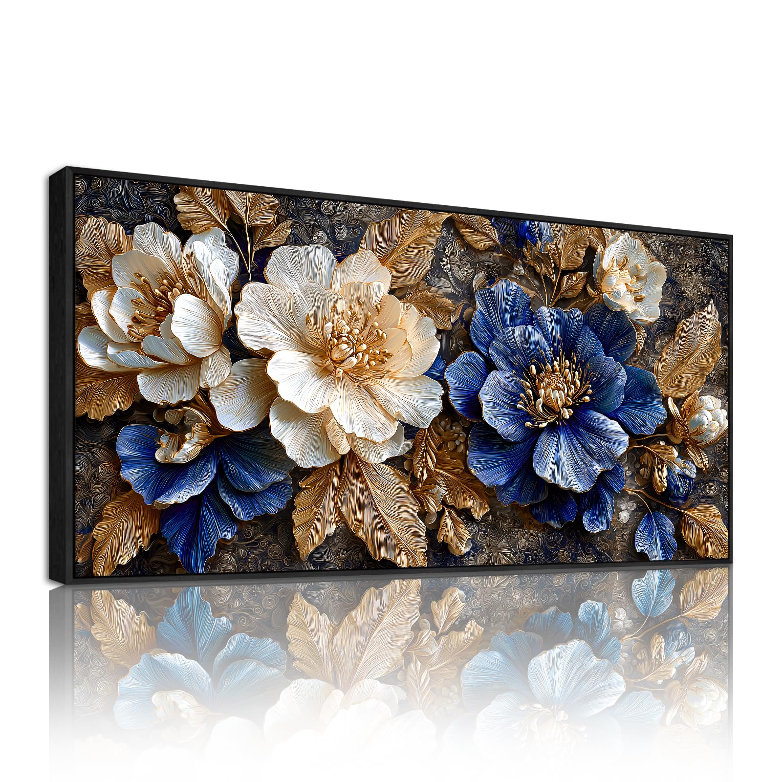 SERIMINO Wandbilder Wohnzimmer Groß, Vintage Blume Leinwand Bilder mit Rahmen, Aesthetic Botanische GemäLde, Modern Natürliche Wanddekoration für Flur Schlafzimmer Esszimmer Büro Lobby 60x120 cm
