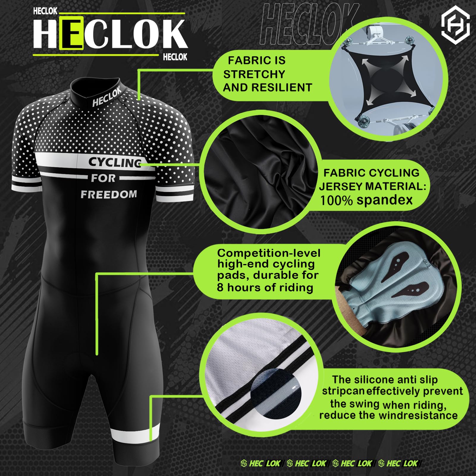 Herren Fahrrad Skinsuit,Triathlon Anzug Herren Radsportanzug Gepolstert Einteilig Trisuit Short Trisuit Einteiler für Wettkampf Mit Radpolster in Wettkampfqualität Run,Cycle,Swim