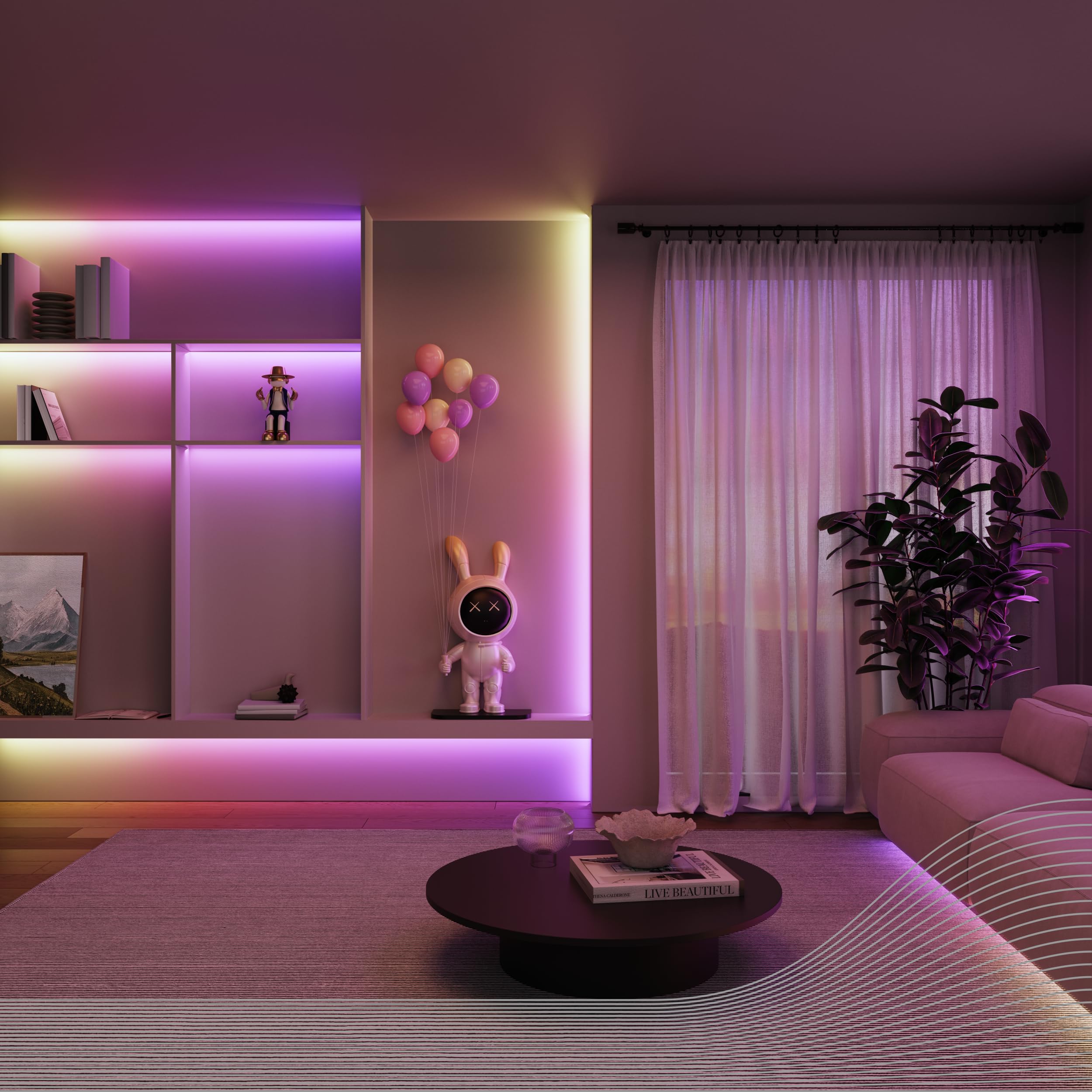 CALEX Smart Neon LED Streifen, 3 m, RGBIC-Farben, dimmbar, WLAN App- & Sprachsteuerung