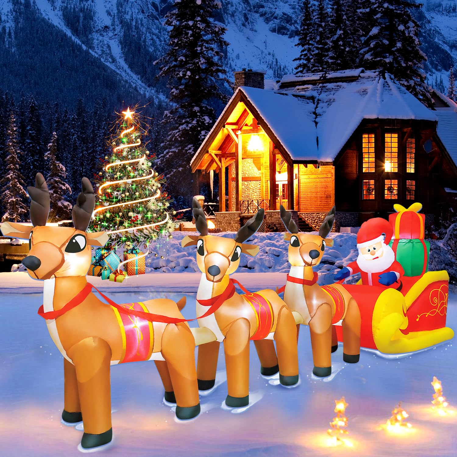 Snapklik.com : DomKom 12 FT Christmas Inflatable Outdoor Santa Claus On ...