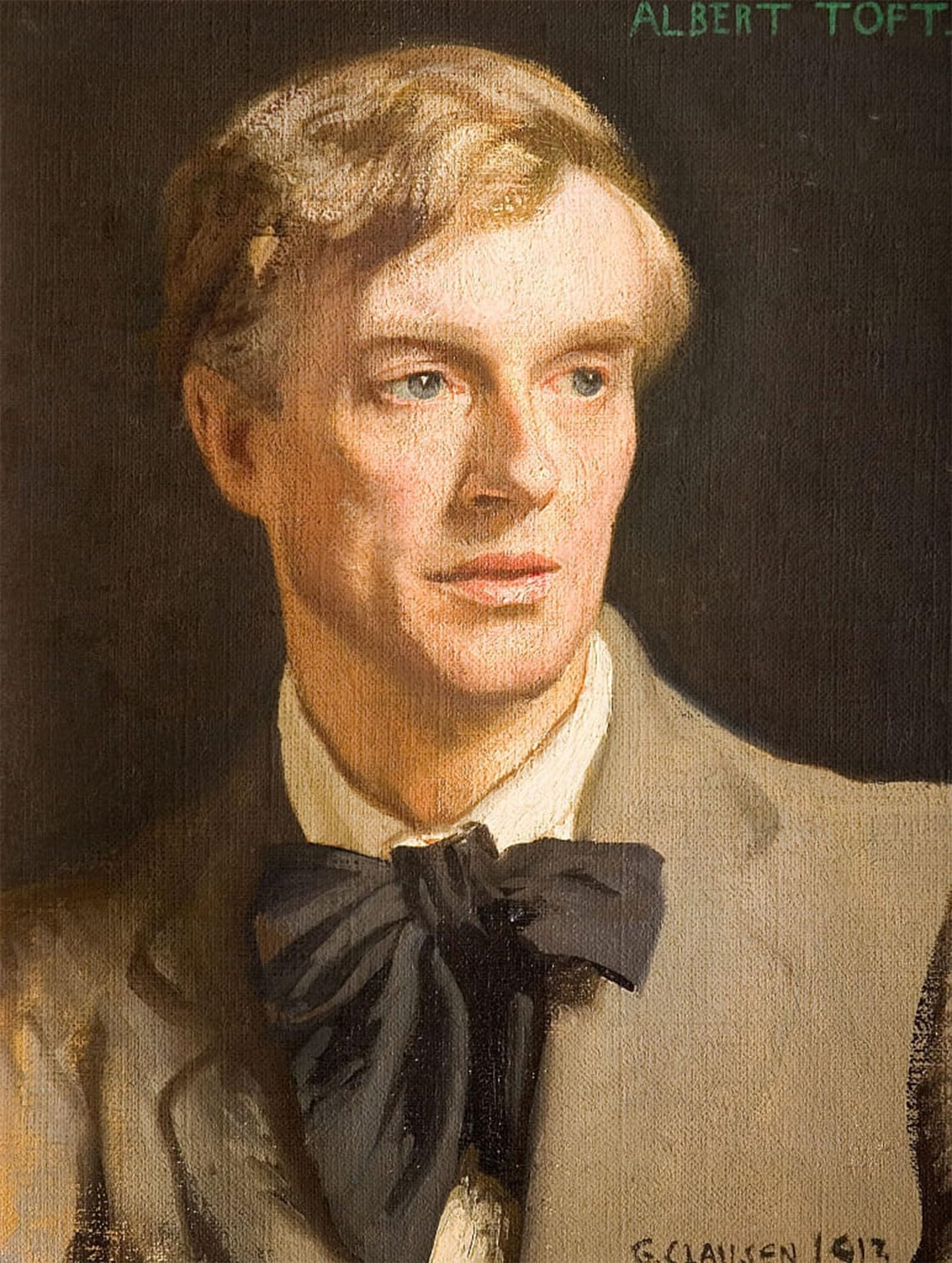 ARTXLXXBN Famous Painting Canvas Artwork Graffiti Print Portrait of Albert Toft by George Clausen Portrait Canvas Image for Home Decor 60x90cm
