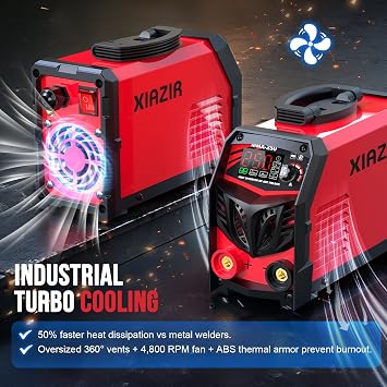 Stick Welder 250Amp ARC Welding Machine, Dual Voltage 110V/220V IGBT Inverter with Large LED Display, Hot Start & Anti-Stick, Portable MMA Welder with Rods, Clamps & Gloves for Home DIY & Farm