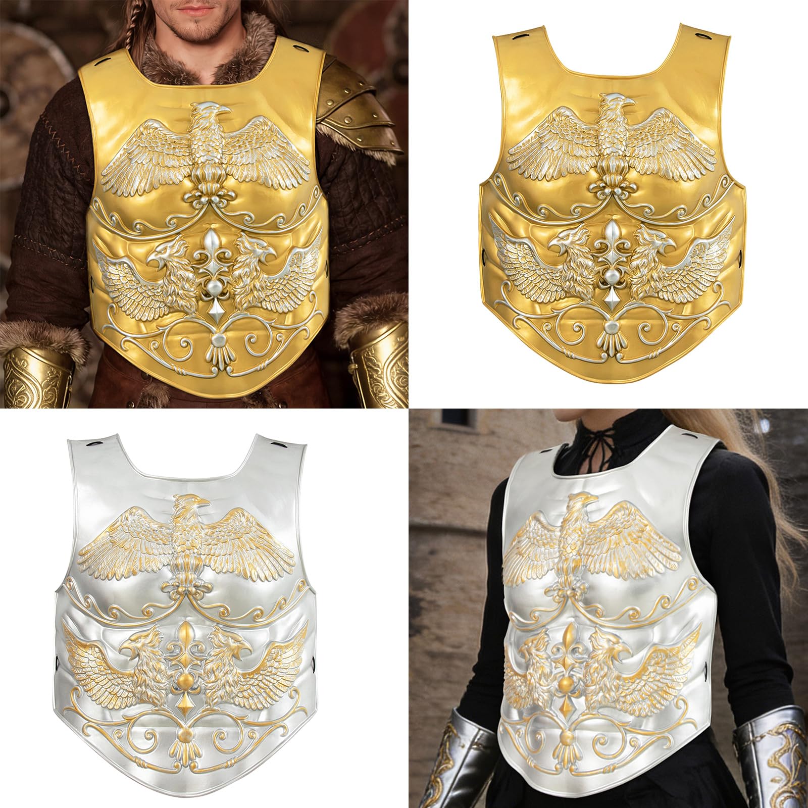 Armure de soldat médiévale réaliste pratique pour fête à thème - Armures de poitrine pour amateurs de cosplay - Costume de défense