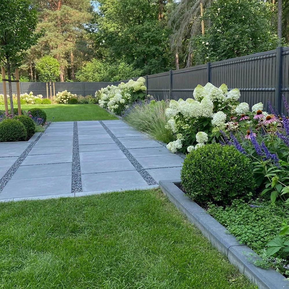 Mazovia Valla Jardín PVC 153x250 cm, Gris, Ocultación Exterior, Resistente a la Intemperie y a Los Rayos UV, Moderno Ocultacion Jardin para Cercados, Resistente al Viento, Sin Taladrar