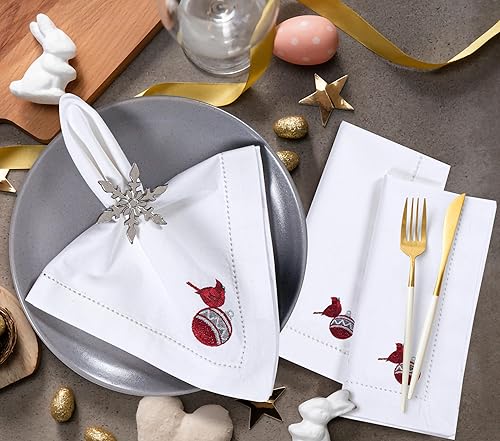 Miniatura 238 de Servilletas de lino y algodón de 18 x 18 pulgadas natural con vainica, servilletas de boda, servilletas de cóctel, servilletas de tela, servilletas