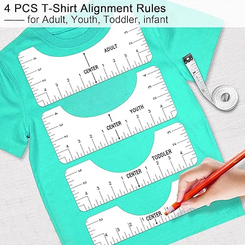 Miniatura 6 de Paquete de 32 herramientas de deshierbe de vinilo con kit de regla de alineación de camisetas, herramientas de deshierbe para vinilo, kit de