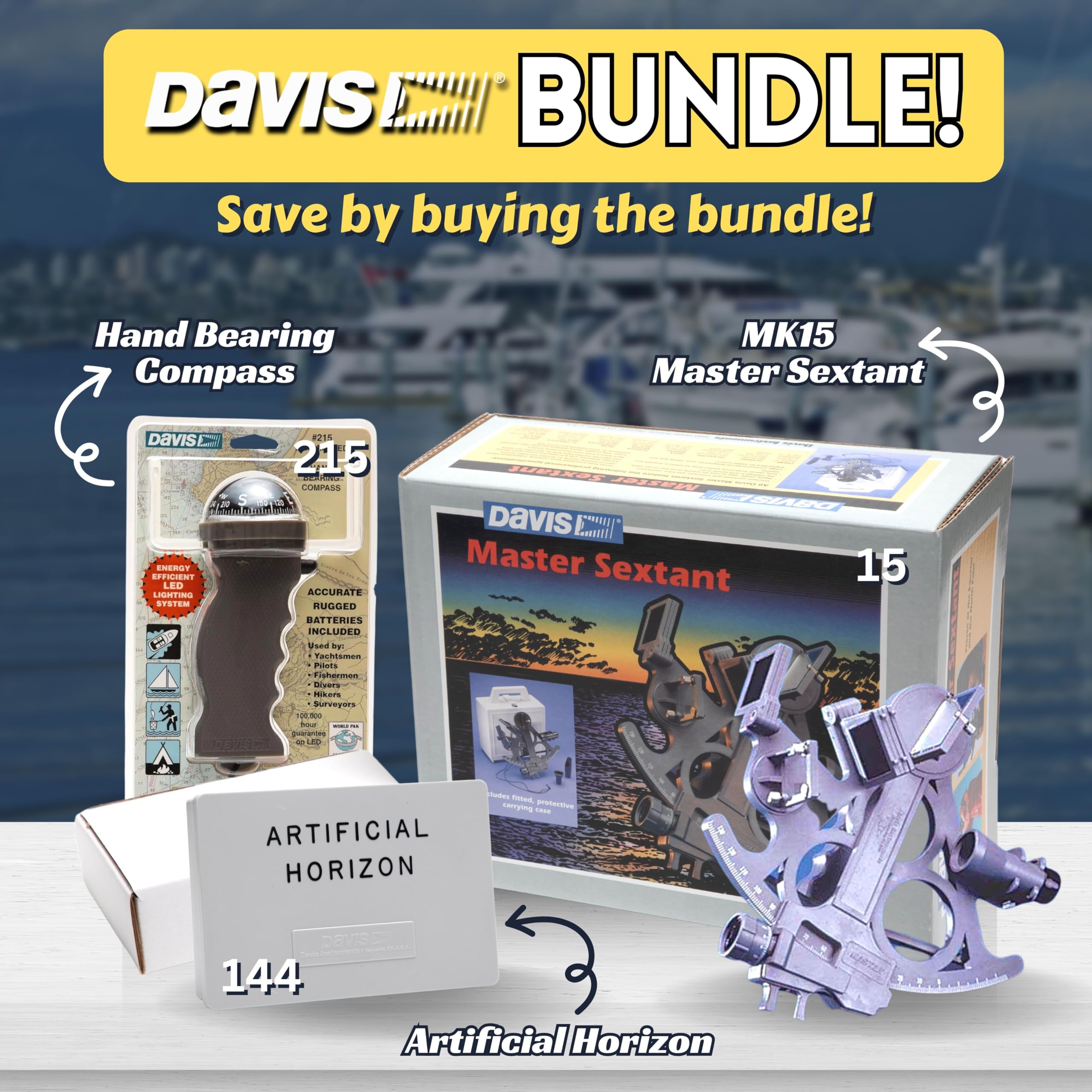 Amazon.co.jp: Davis Deluxe Mark 25 マスター六分儀、人工ホライズン