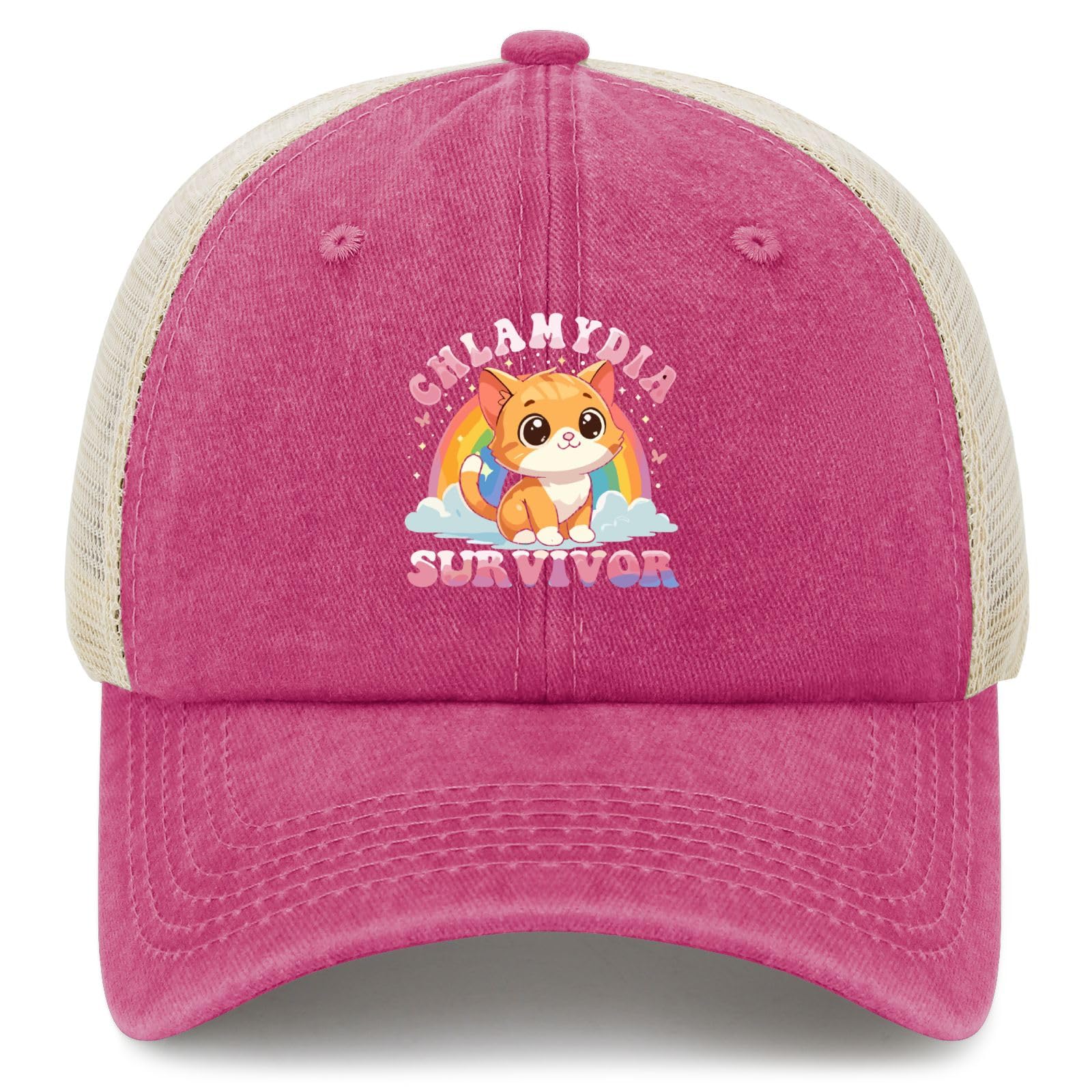 Fwjzdsp Unisex Pink Chlamydia Survivor Hat Funny Trucker Hats Women Baseball Hats Gifts