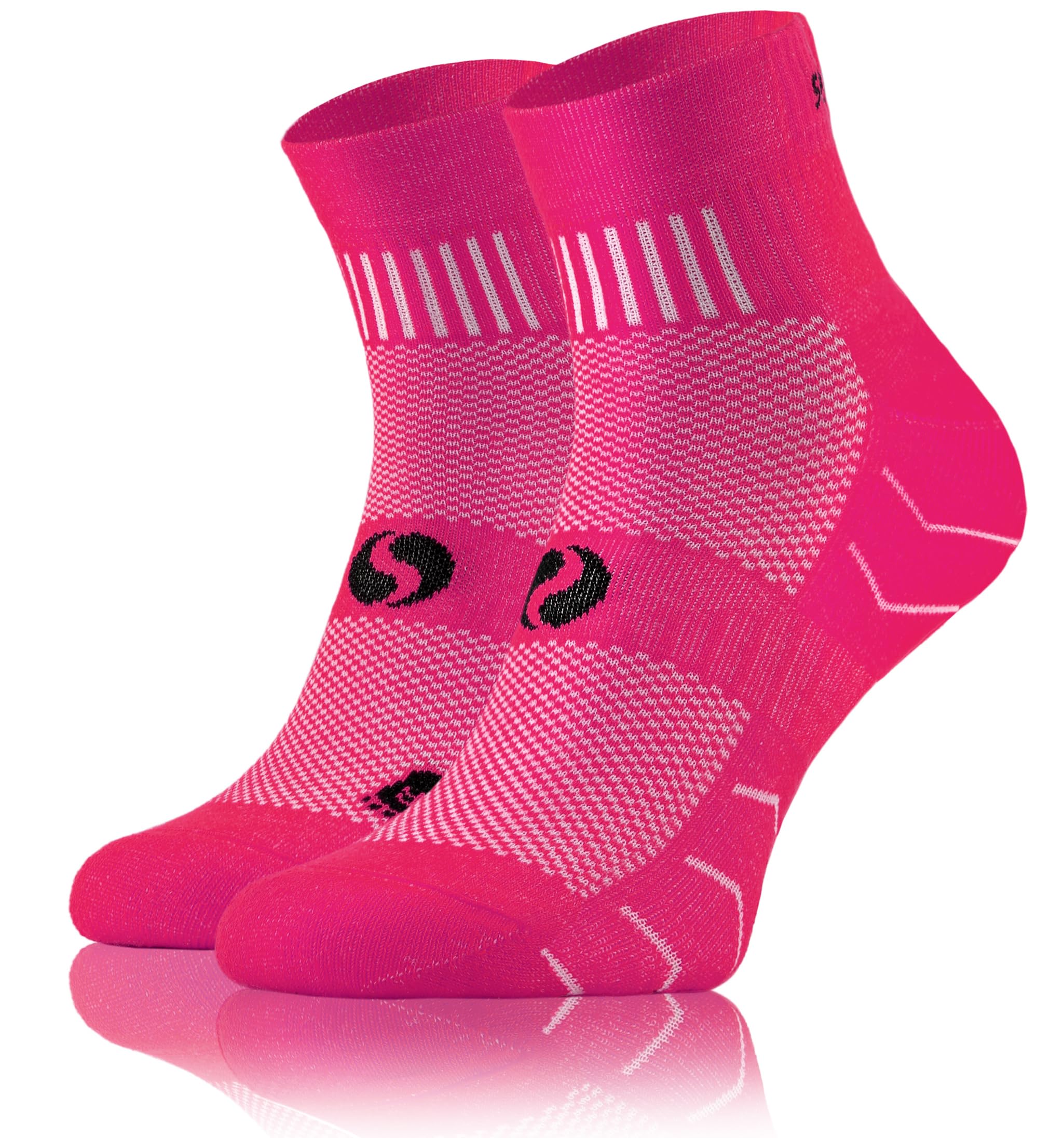 Sesto Senso Unisex Pink 1 Pair Running Socks Cotton Sports Socks Women Men Colourful Sports Socks, 35-38