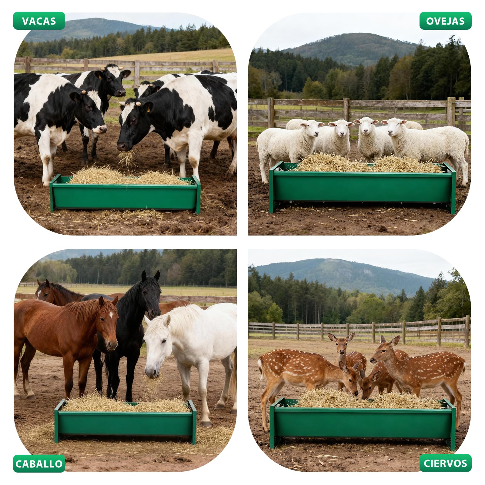 Comedero para Ovejas Acero Galvanizado 100 X 45 X 24cm Comedero de Heno para Caballos para Interior Y Exterior Resistente Gran Capacidad Comederos para Ganado FáCil de Limpiar para Vaca