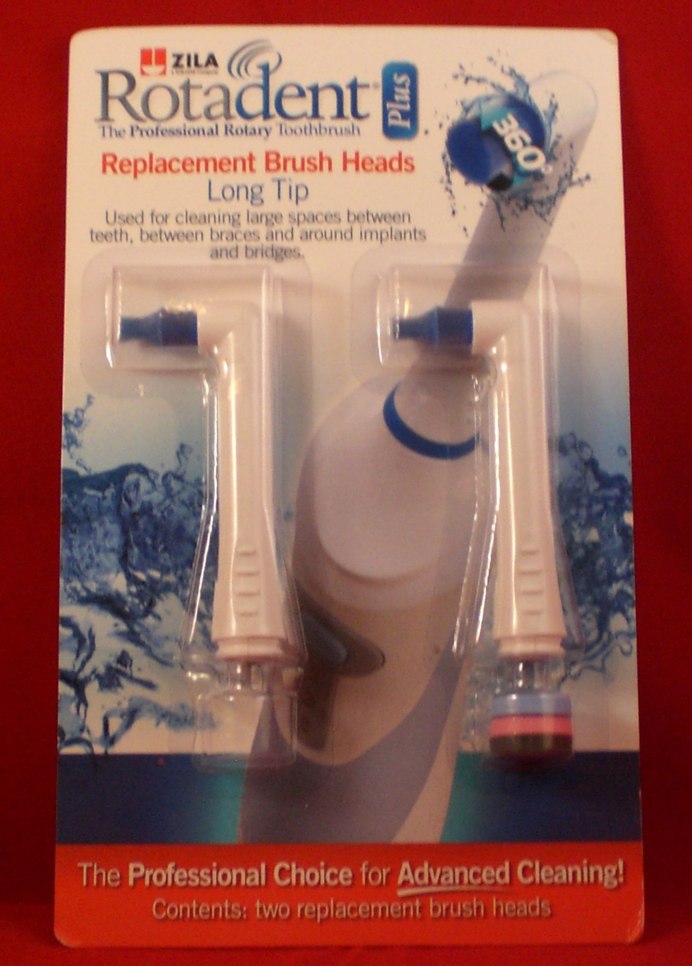 Rotadent Zila Plus Replacement Brush Heads Long Tip