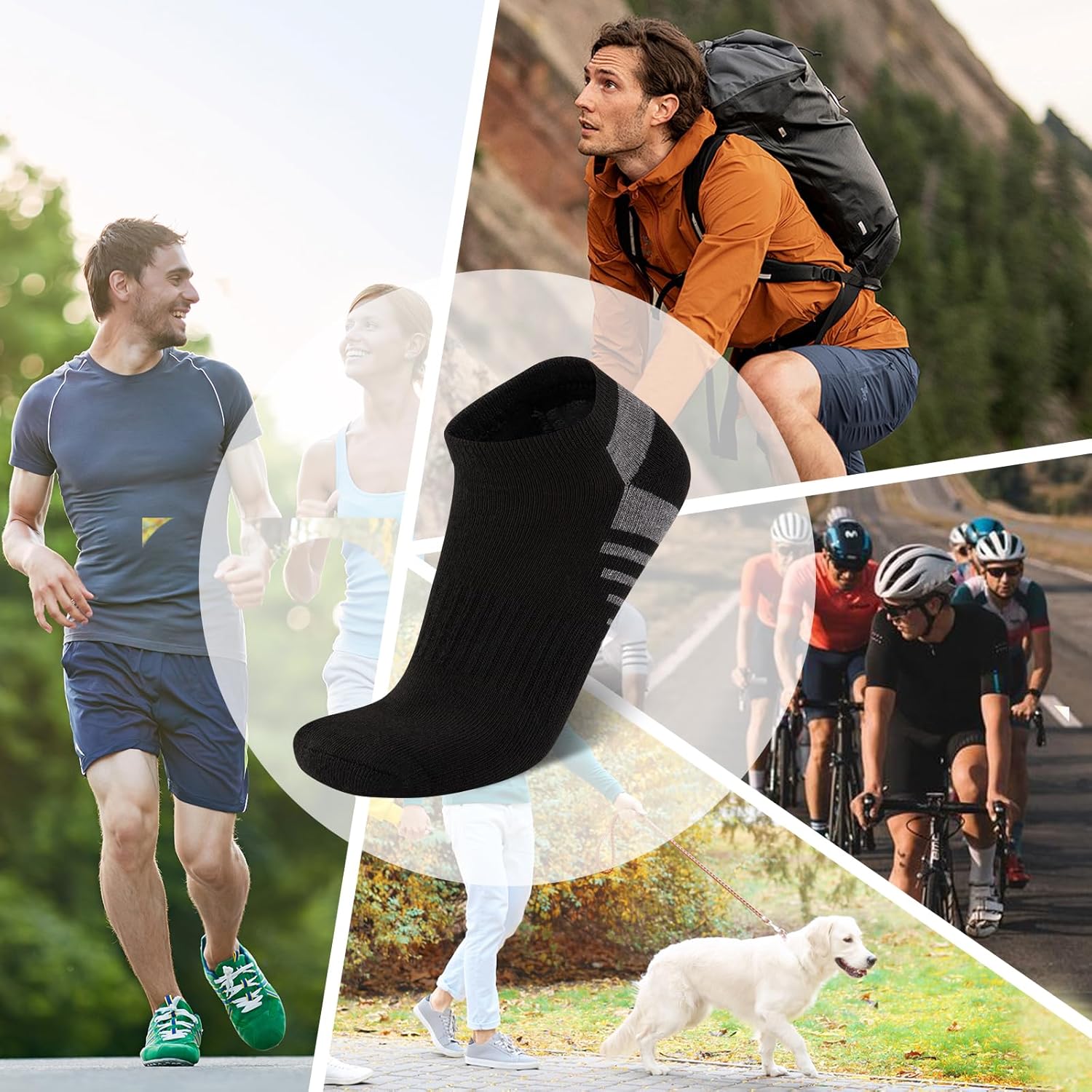 COOVAN 12 Pack Mens Ankle Low Cut Socks Athletic Running Cushion Casual Socks 12 Pairs - Image 5