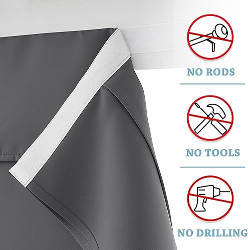 Miniatura 154 de RYB Home 2 paneles de cortinas de privacidad para puerta francesa, cortinas de oscurecimiento de habitación y cortinas con aislamiento térmico