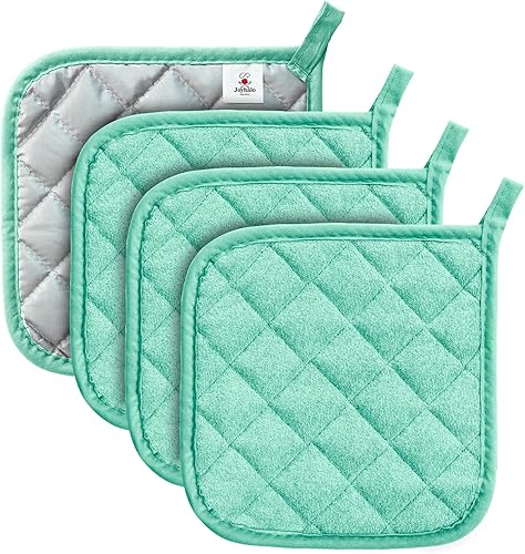 joyhalo Paquete de 4 soportes para ollas a cuadros de búfalo para cocina, resistentes al calor, juegos de almohadillas calientes para horno para