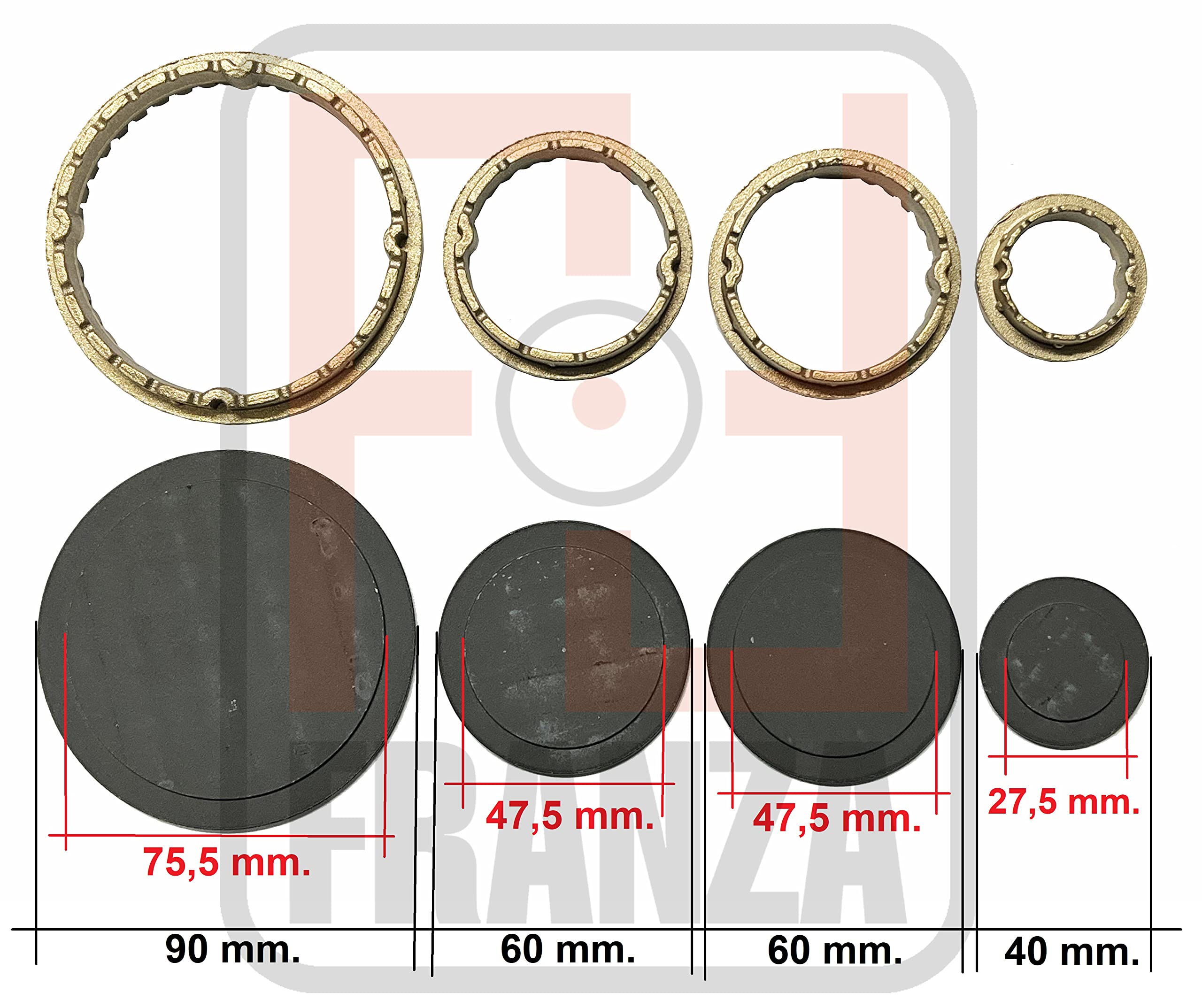 Ariston Indesit - Kit 4 bruciatori Sabaf completi di anelli e piattelli spartifiamma per cucina piano cottura 4 fuochi - Made in Italy - AR03