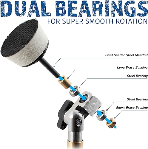 Miniatura 2 de Lijadora de tazón de 2 pulgadas de diámetro con cabezal de rodamiento doble y lijadora de gancho y bucle de espuma de 2 pulgadas con mandril de 14