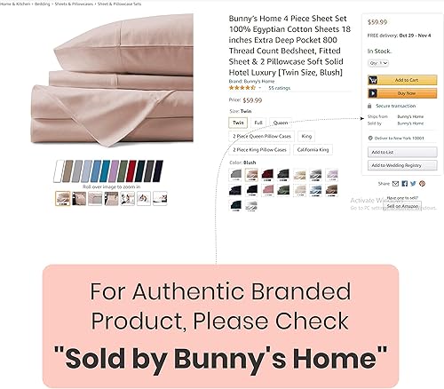 Miniatura 4 de Bunny's Home Sábanas de 800 hilos, bolsillo profundo para colchones de hasta 18 pulgadas, lujosas sábanas peinadas de fibra larga y clase hotelera,