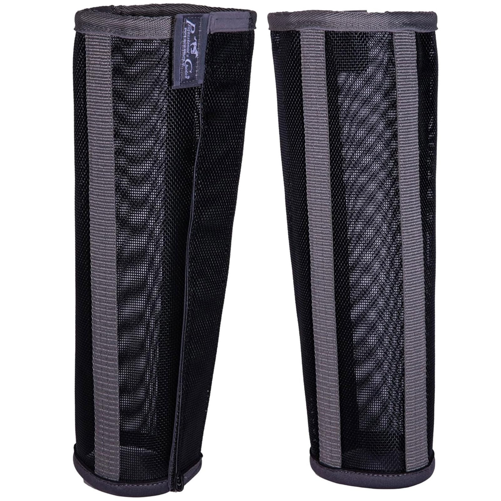 PROFESSIONAL'S CHOICE Deluxe Fly Boots - 4 Pack Horse Leg Protection Covers, Black, Large | Breathable Mesh, Soft Bottom Liner, Sewn-in Stays, Hook &