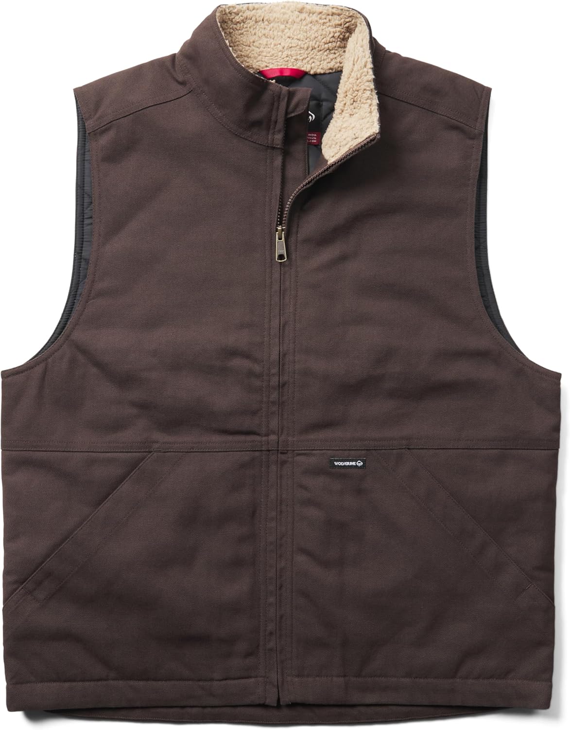 Wolverine mens Jaxon Sherpa Collar Canvas Vest