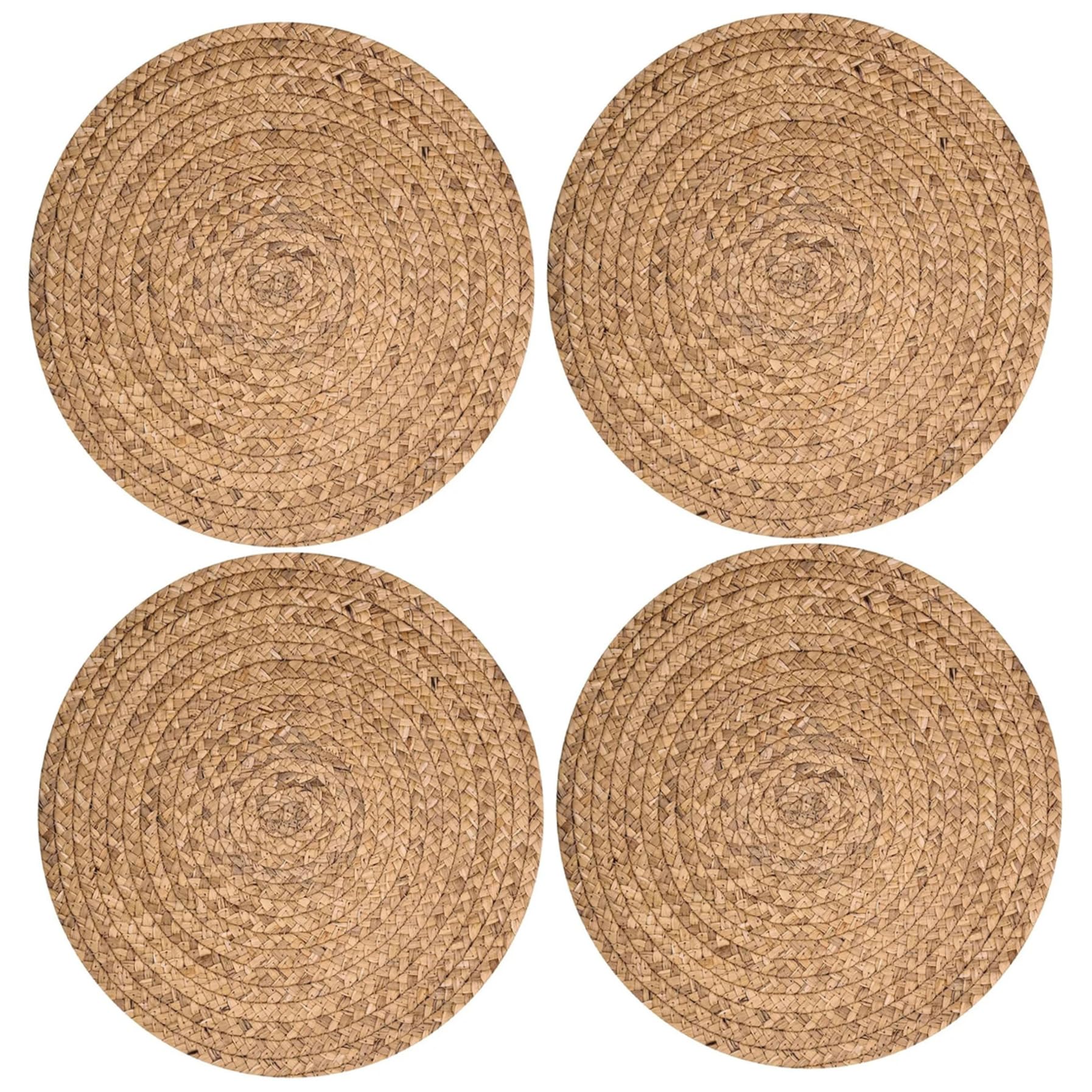 Ngbbby Place Mats for Table 4 10 Inch Round Rattan Placemats Papyrus Woven for Kitchen Dining