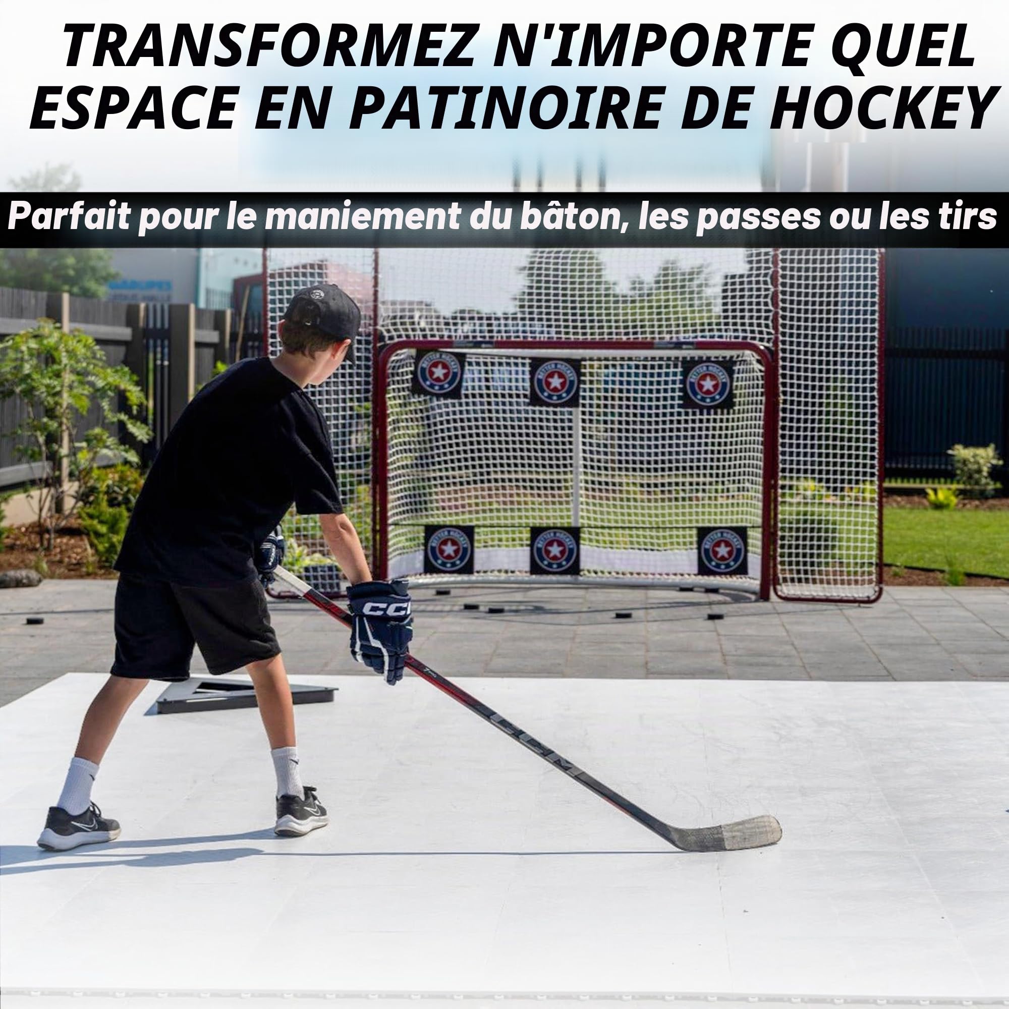 Better Hockey Extreme Dryland Dalles de sol – Panneaux de glace synthétiques pour hockey, aide à l'entraînement de qualité professionnelle pour le tir, les passes et la manipulation de bâtons