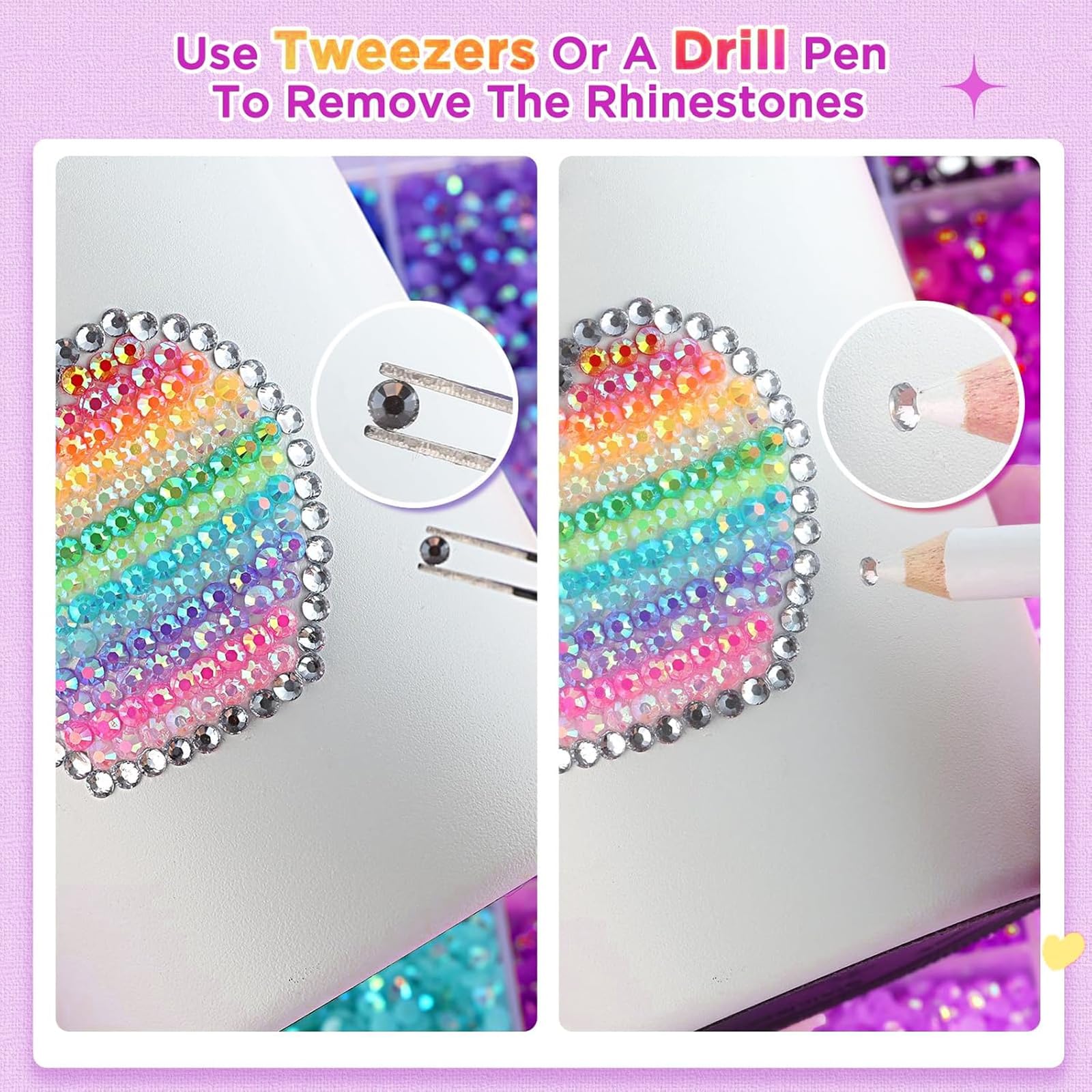 Strass in resina per Bedazzling - 24 colori, 3 mm, 10000 gemme con retro piatto, kit con pinzette e penna per raccogliere vestiti, scarpe, libri per unghie, Diamond Art
