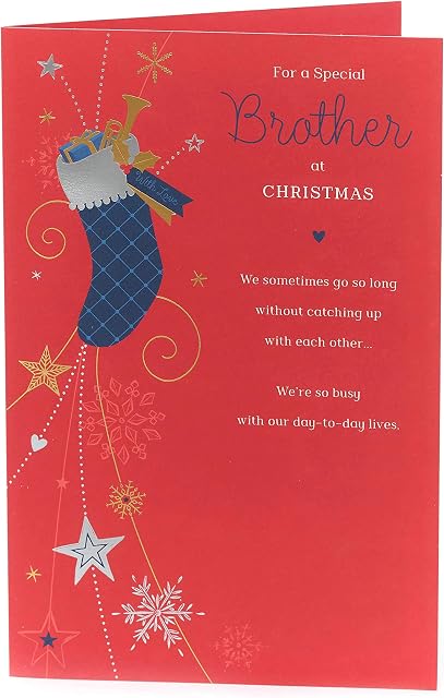 UK Greetings Brother Christmas Card - Christmas Card for Brother - Featuring Lovely Message Inside