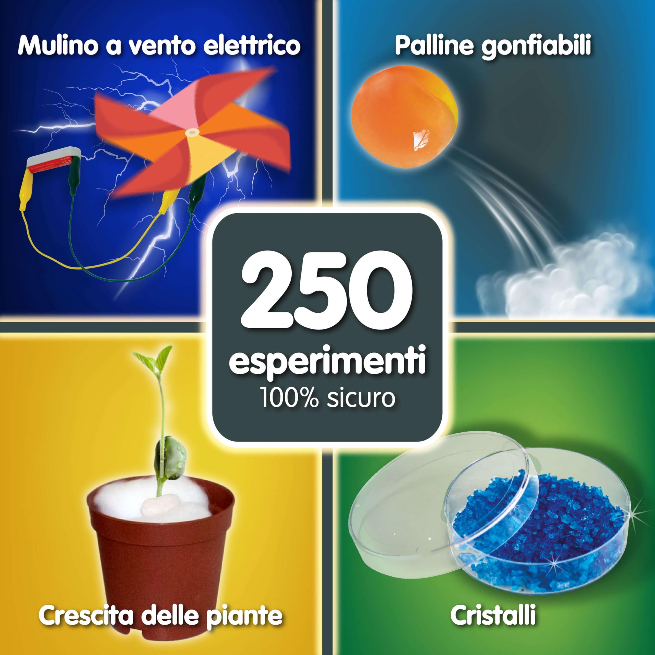 Science4you 250 Esperimenti Scientifici per Bambini - Il Piccolo Chimico, Kit Scientifico Educativo, per imparare la Fisica, la Chimica, Giocattoli Educativi, Regali Originali per Bambini 8 9 10 11+