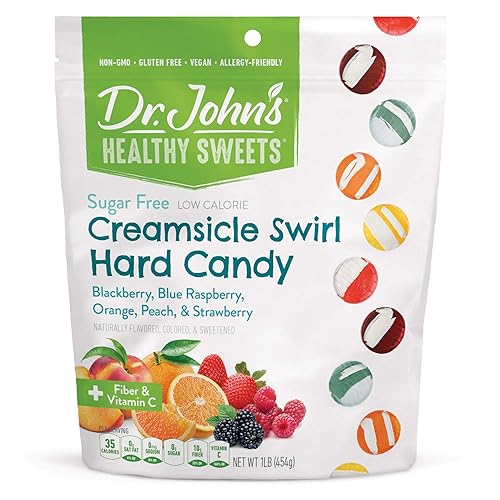 Dr Johns Healthy Sweets Caramelos duros de remolino cremoso sin azúcar 100 unidades 1 libra Dr Johns Healthy Sweets Caramelos duros de remolino cremoso sin azúcar 100 unidades 1 libra