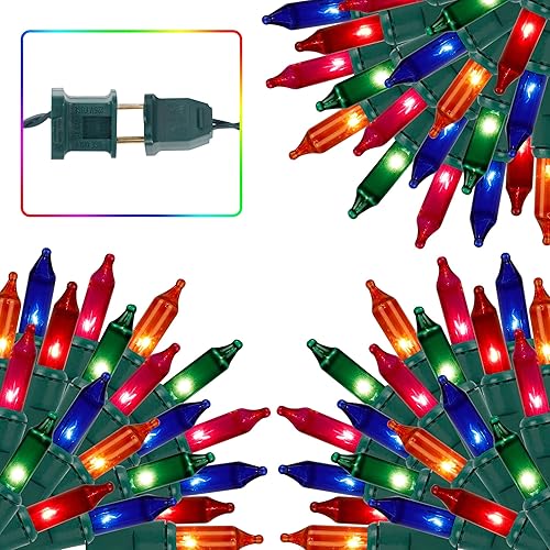 3 juegos de luces de Navidad 150 unidades de 33 pies cada una mini tira de luces luces de hadas de alambre verde 120 V certificado UL luces