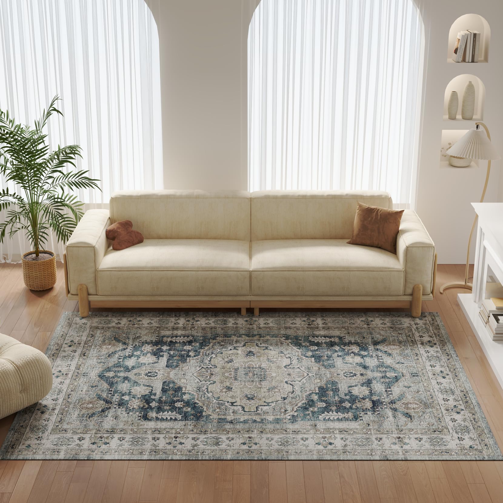 koorlian Area Rug, 5x7 Soft Non Slip & Shedding Mat for Living Room, Dining Room,