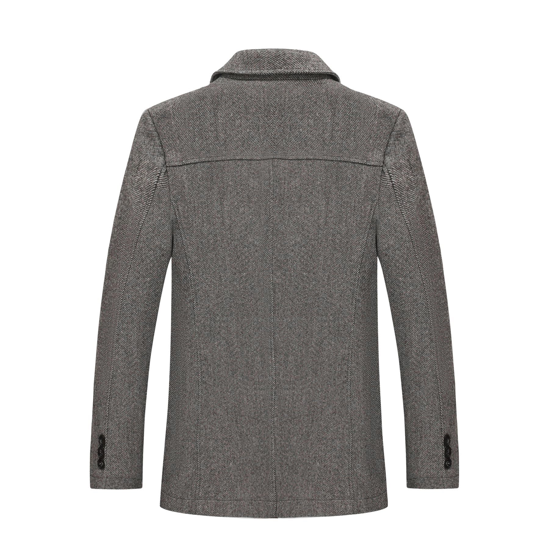 Allthemen Cappotto Invernale da Uomo Caldo Trench Doppiopetto in Tweed a Spina di Pesce Cappotto in Misto Lana con Colletto a Tacca