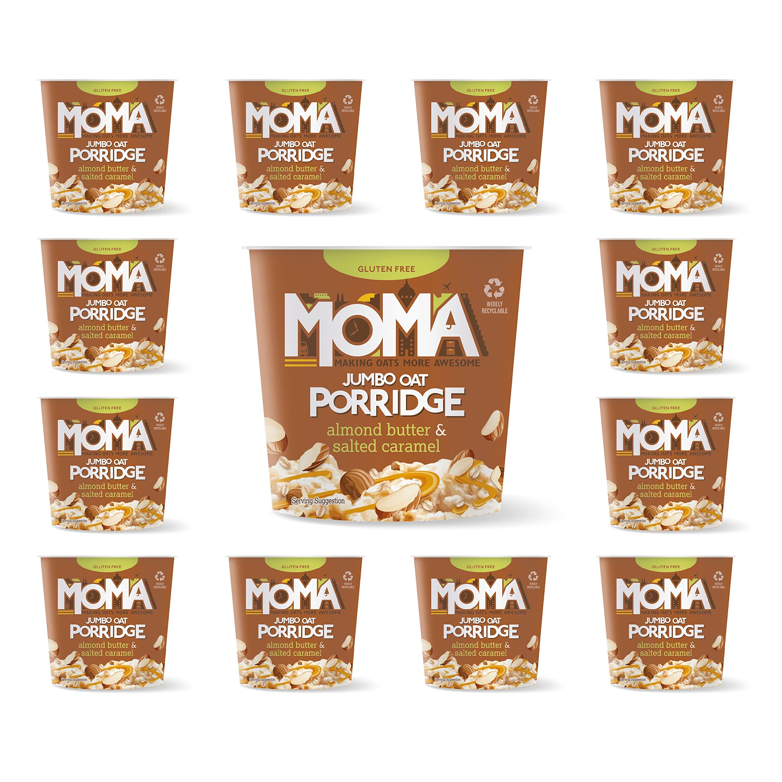 Buy MOMA Instant Porridge Pots ALMOND BUTTER & SALTED CARAMEL Box of