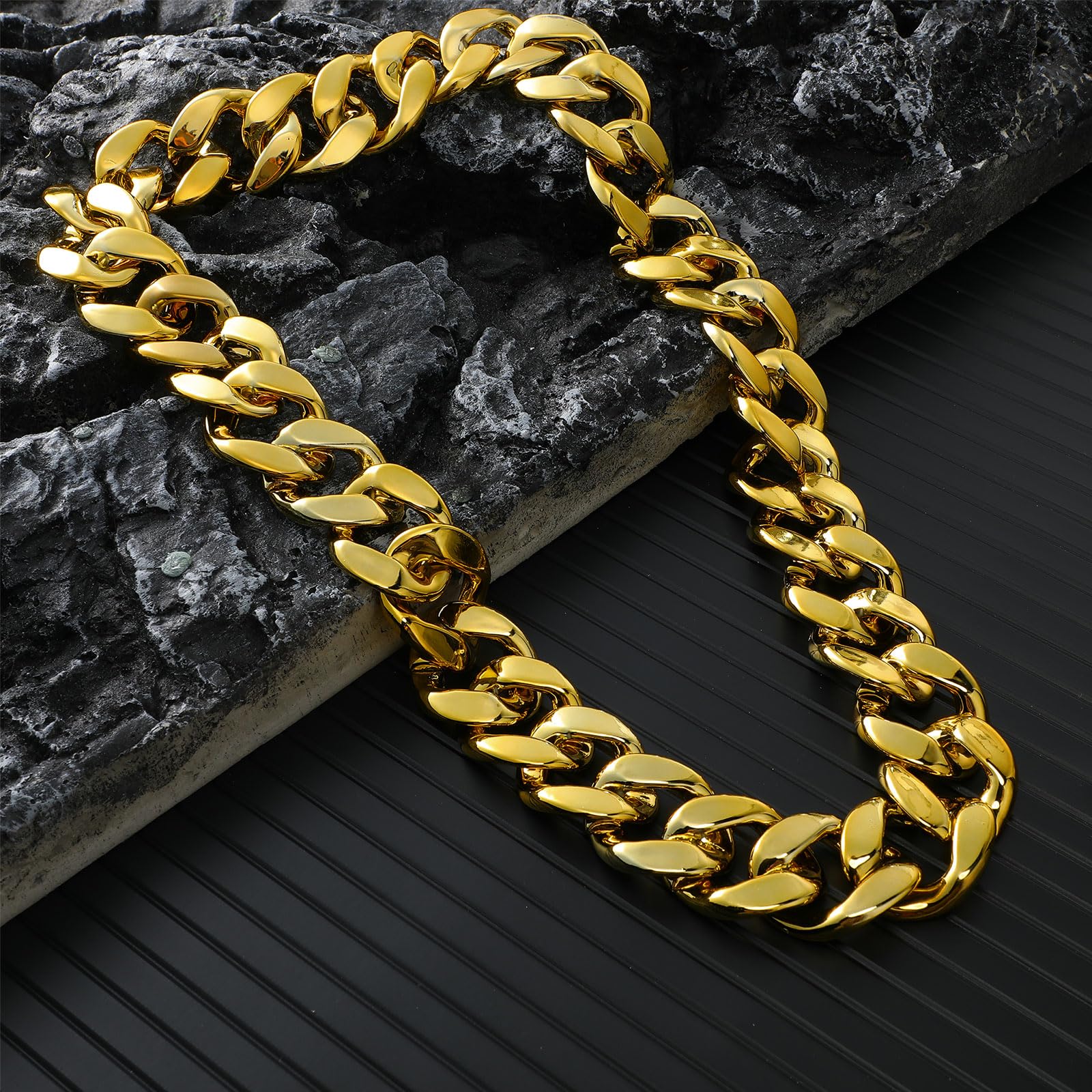 Jexine 12 catene per costume di Halloween, stile rapper, hip hop, per cosplay, uomini, donne, anni '80 e '90, 81 cm