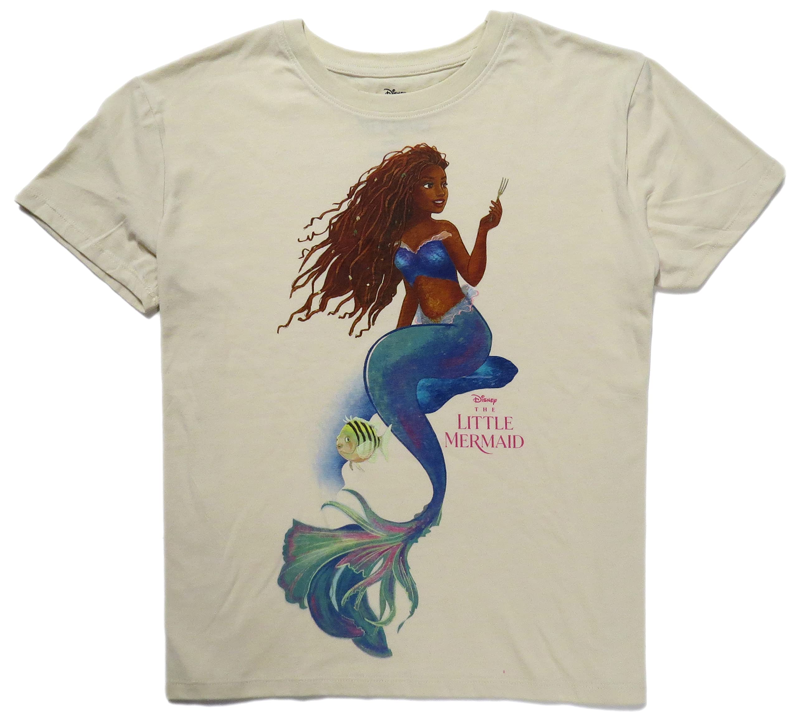 Disney Juniors Little Mermaid Ariel Sea Tee (as1, Alpha, x_l, Regular, Regular, Ecru)