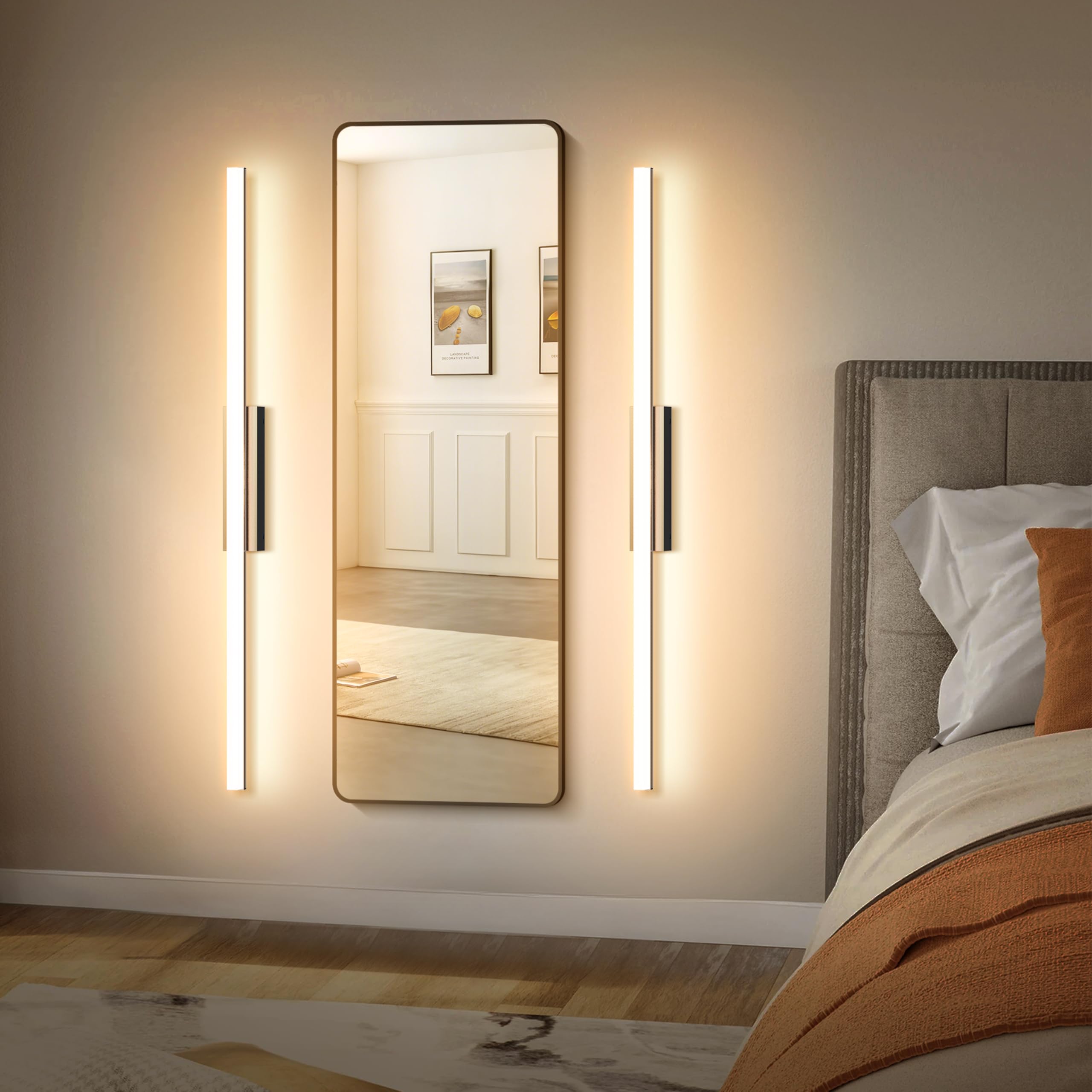 Led Aplique Espejo Baño, 100CM Luz Espejo Baño IP44 Dimmable 3000K-6000K Pared Luz, 20W Lampara Apliques de Para de Impermeable Plata